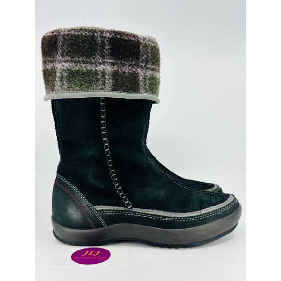 ECCO Women's Black Suede Wool Lined Cuffable Winter Boots Size 37 EU/ 6-6.5 US - Picture 2 of 16